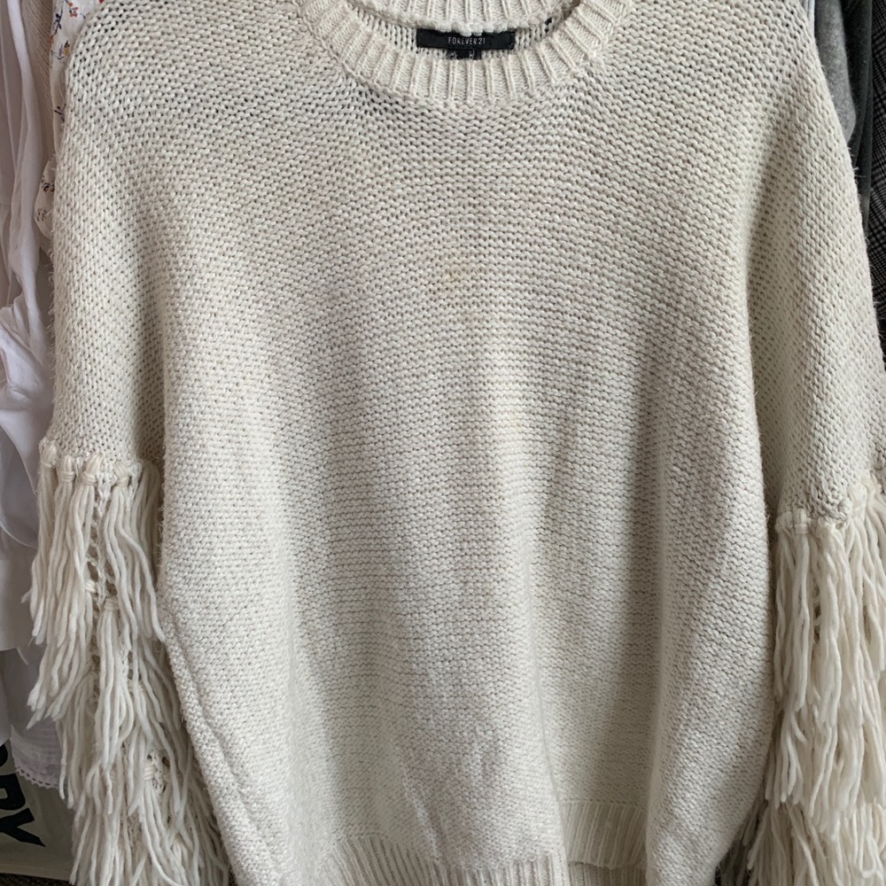 Forever 21 cream knitted sweater